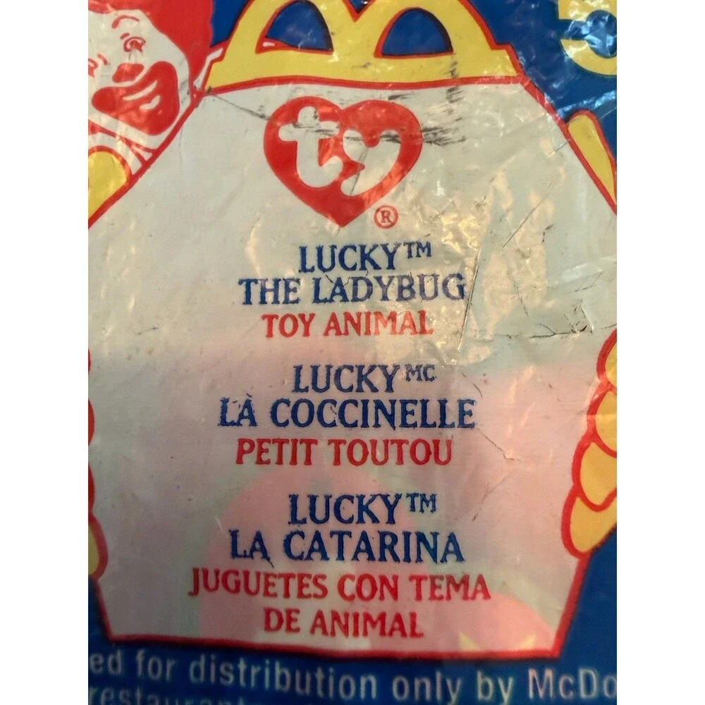 Red Lucky Lady Bug Ty Teenie Beanie Baby McDonalds Happy Meal Toy #5 Garden Bug